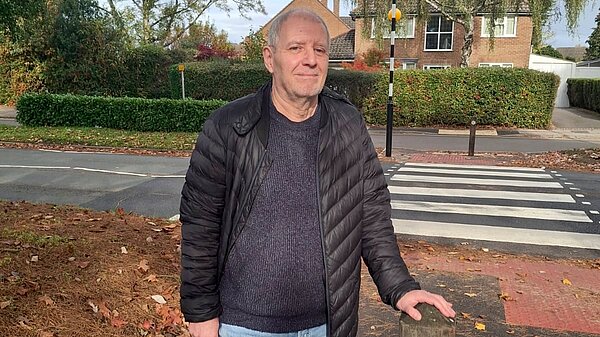 Terry Rich Whitehead at the Seven Star Road Zebra Crossing