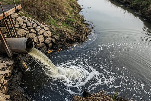 Sewage discharge into watercourse